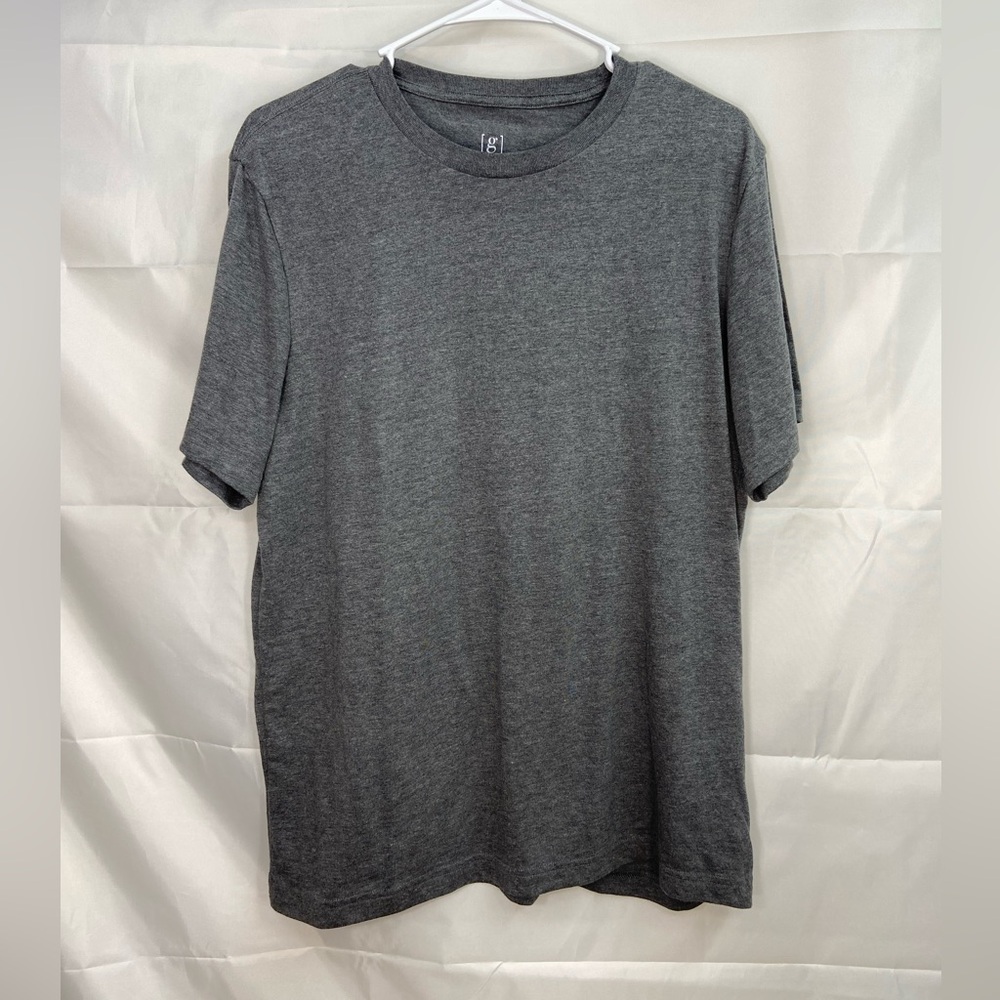 EUC George men’s solid‎ gray casual short sleeve relaxed tshirt shirt Crewcut L